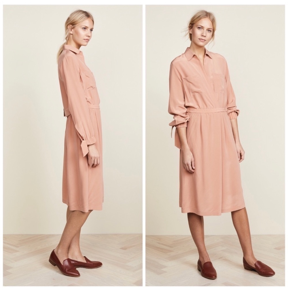 Vince Slit-Back Knee-Length Shirt Dress